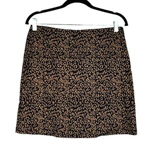 Must Have Black & Gold Leopard‎ Print Mini Skirt Size Large
